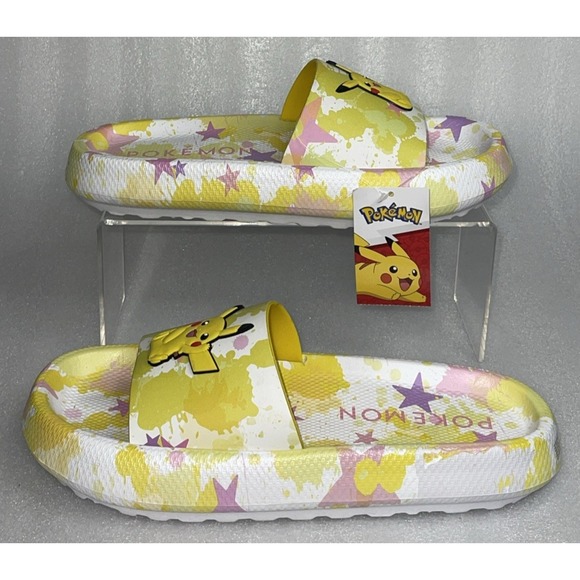 GROUND UP Women's Pokémon Pikachu Cartoon Comfort Pillow Slide Slippers Size 9 - Picture 3 of 16